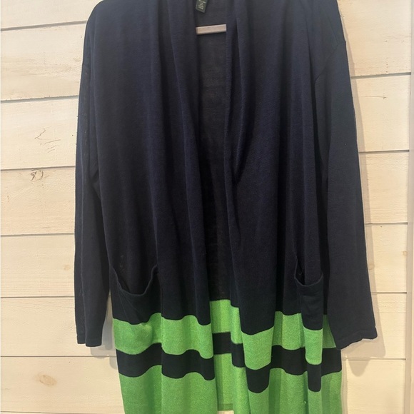 Lauren Ralph Lauren Linen Blend Border Stripe Cardigan
Navy/Green Size Medium - Picture 6 of 16
